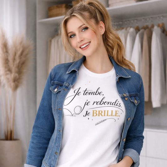 T-shirt - Je tombe, je rebondis, je brille
